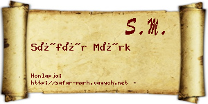Sáfár Márk névjegykártya