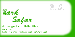 mark safar business card